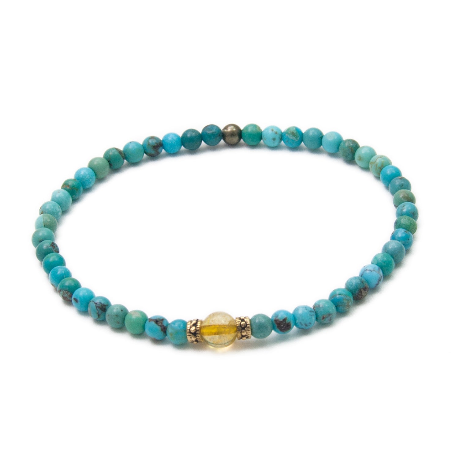 Turquoise and Citrine Dainty Bracelet, Abundance and Creativity