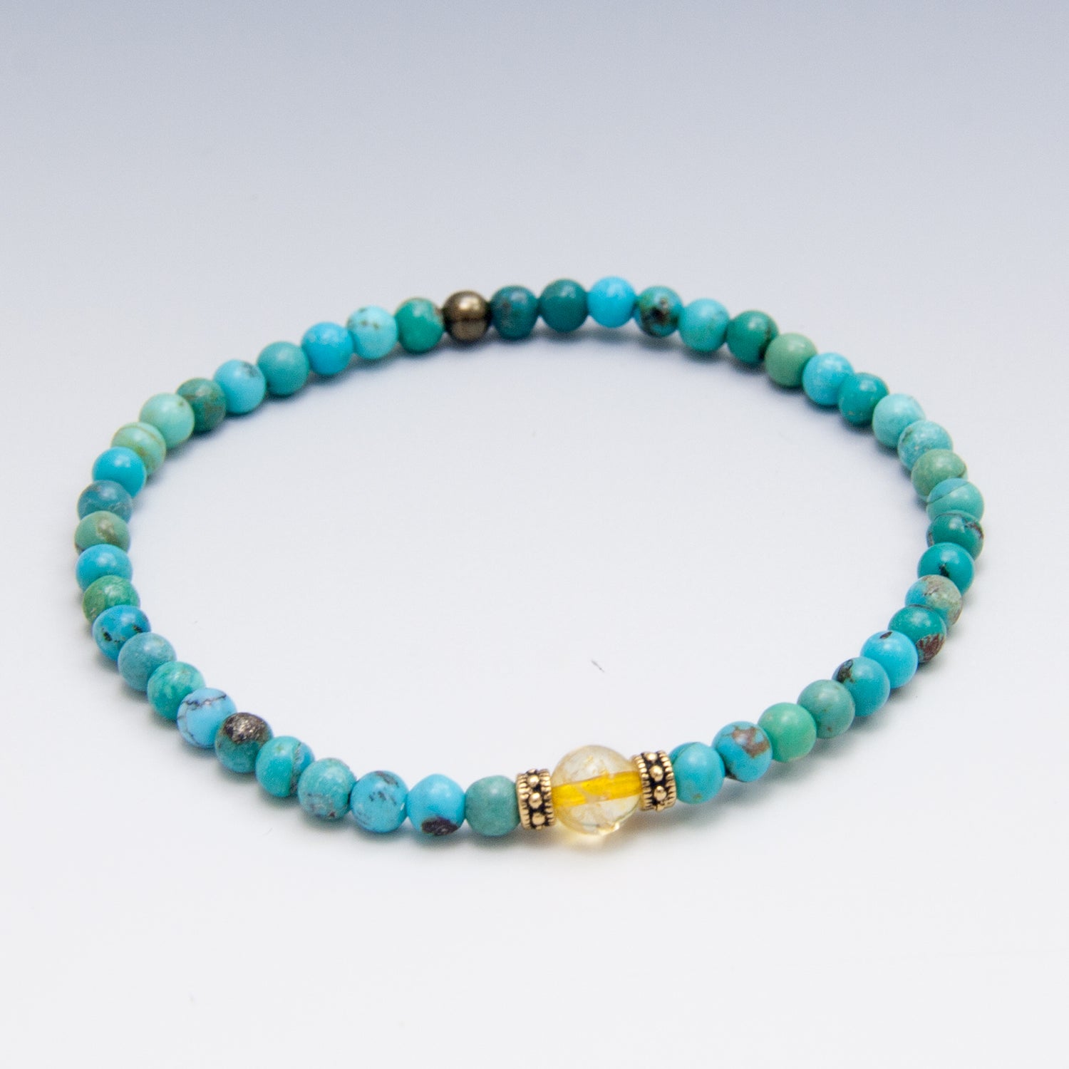 Turquoise and Citrine Dainty Bracelet, Abundance and Creativity