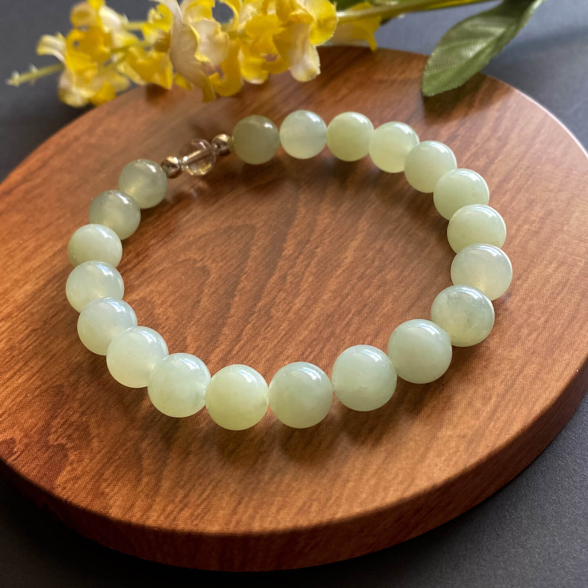 Serpentine Bracelet with Quartz, Inner Peace &amp; Balance