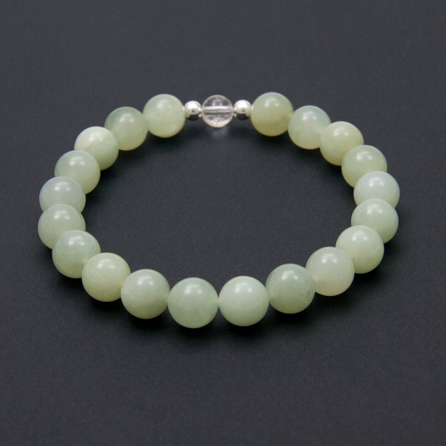 Serpentine Bracelet with Quartz, Inner Peace & Balance