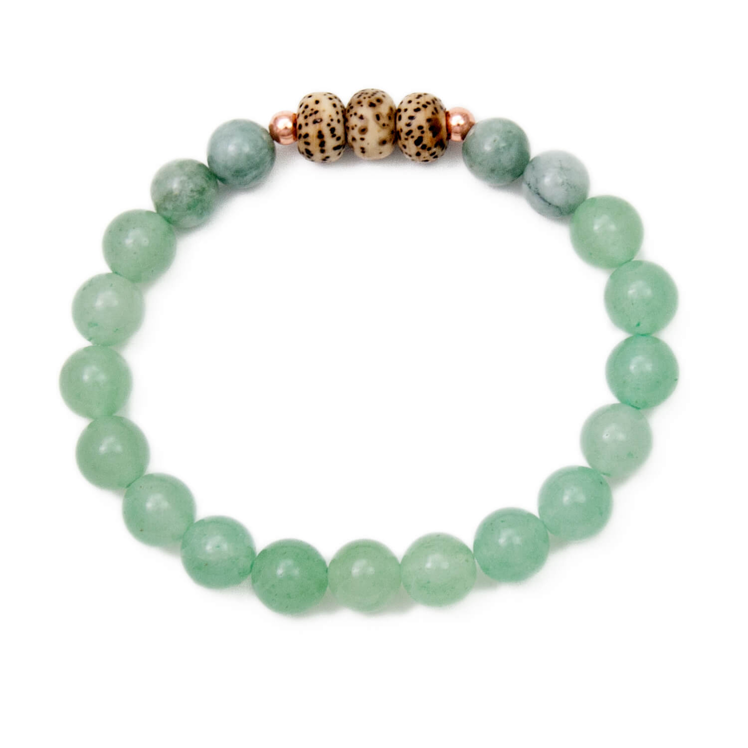 Prosperity Bracelet, Bodhi Seed, Burma Jade and Aventurine