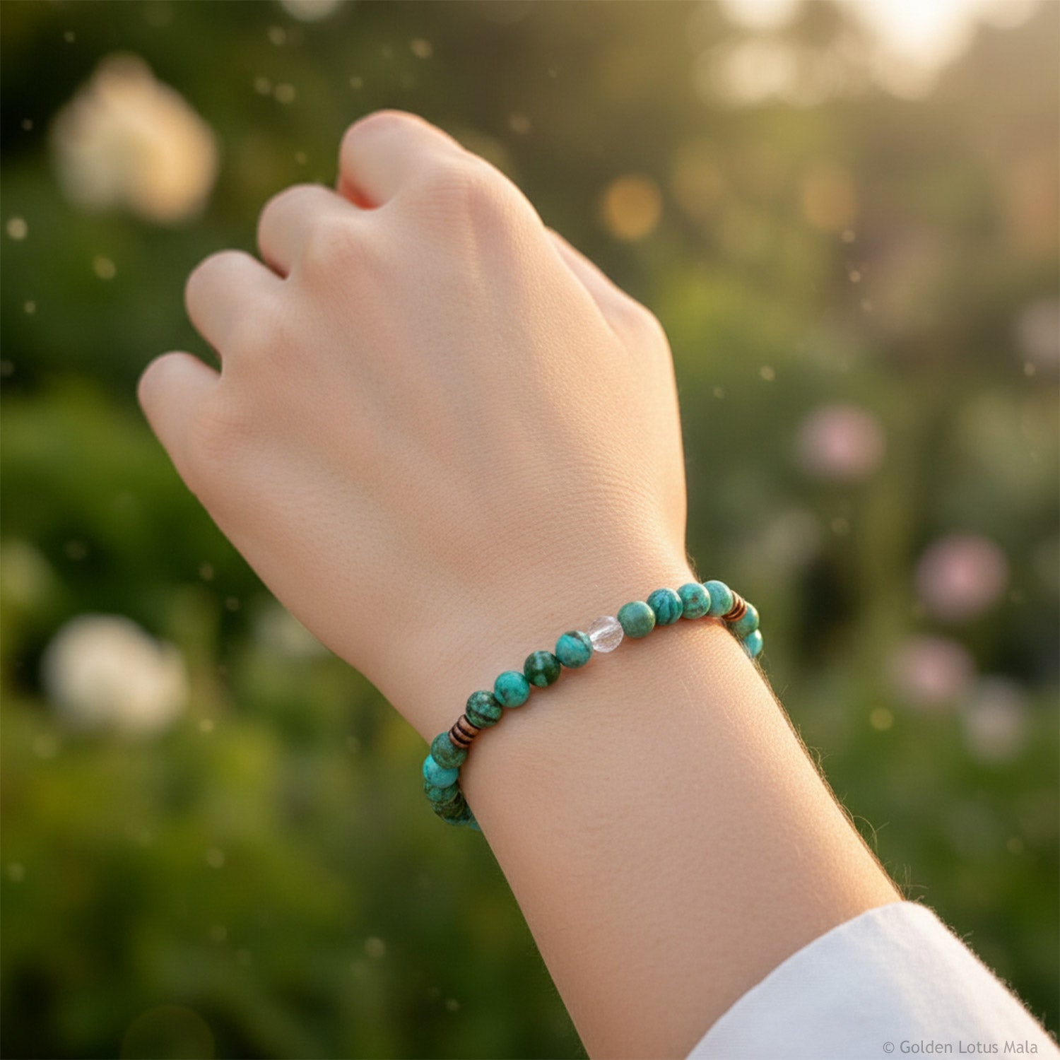 Chrysocolla & Quartz Bracelet – Clarity & Truth