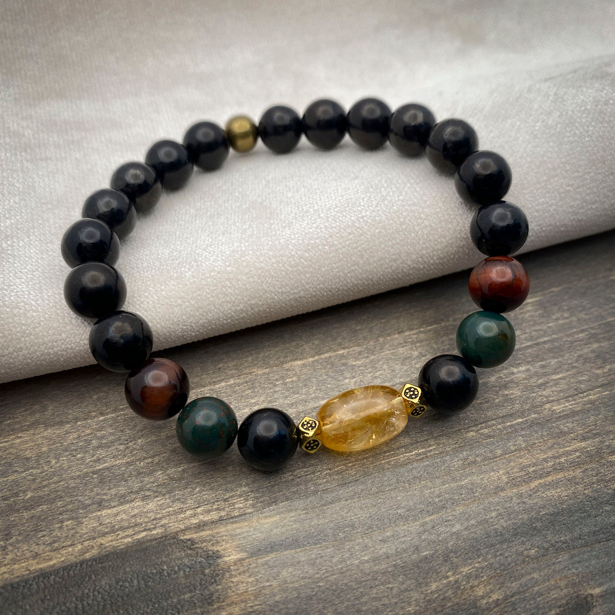 Shungite and Citrine Bracelet - Grounding &amp; Success