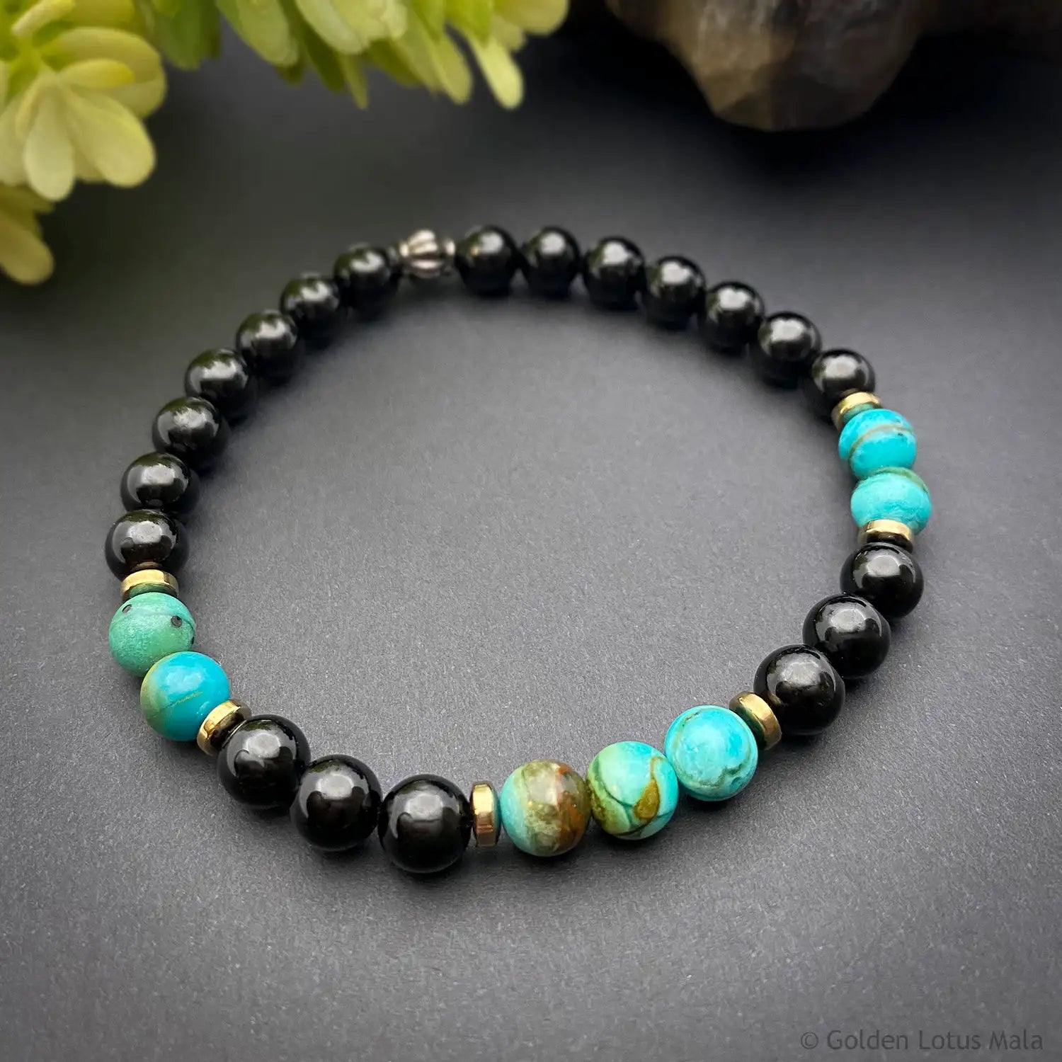 Tourmaline and Chrysocolla Bracelet