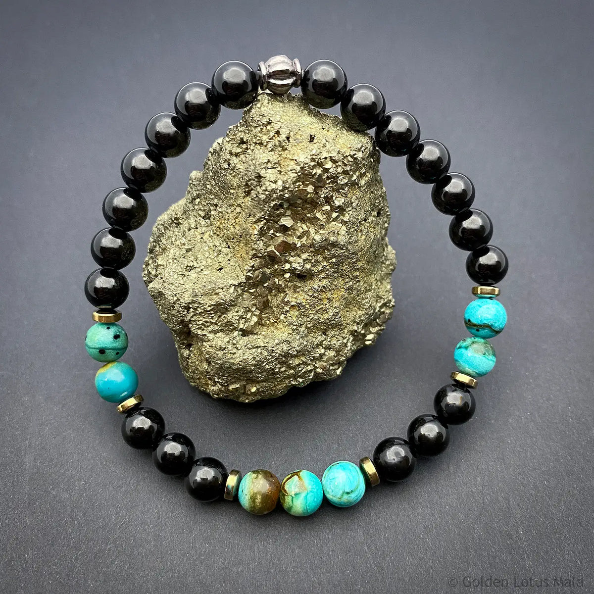 Tourmaline and Chrysocolla Bracelet