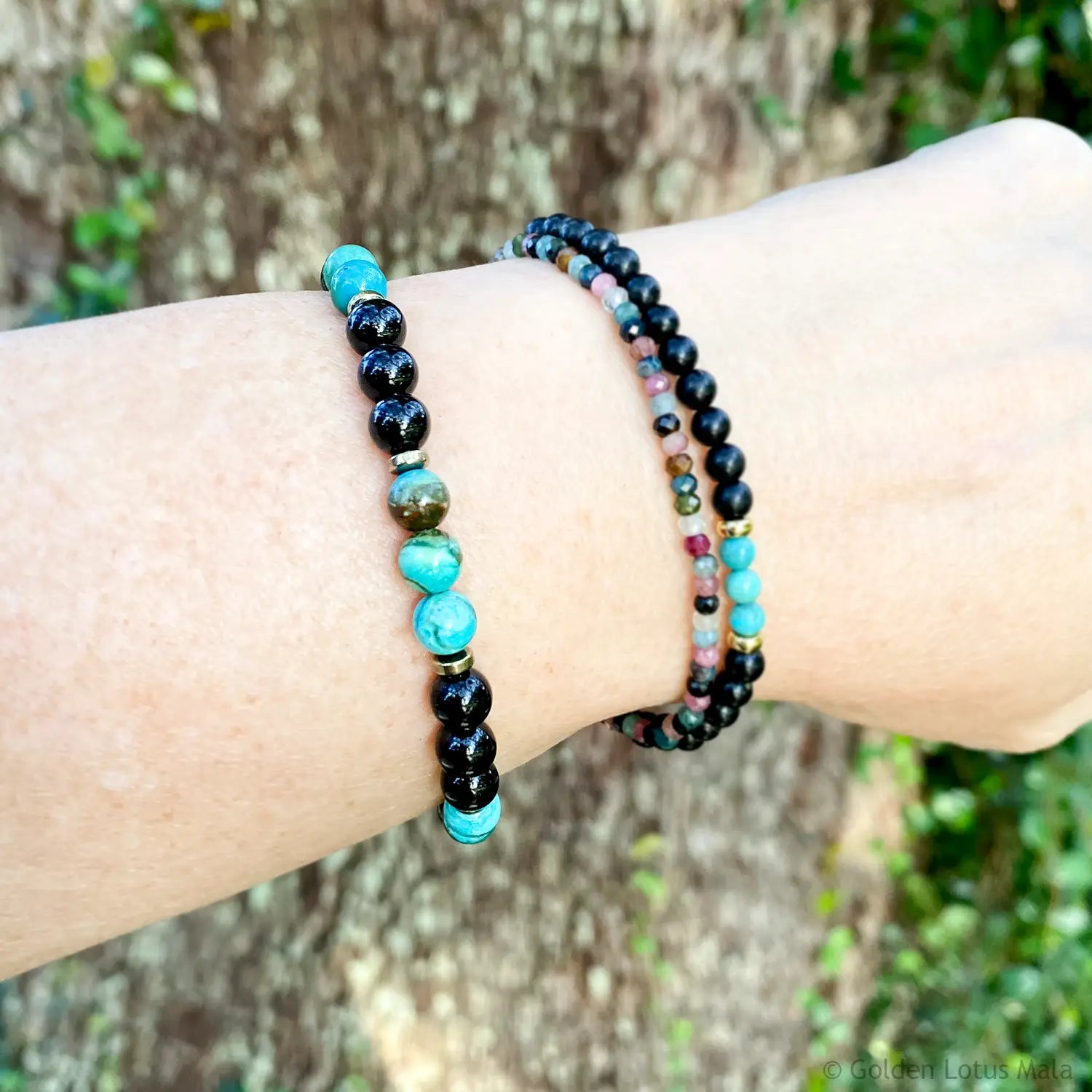 Tourmaline and Chrysocolla Bracelet - Harmony & Expression