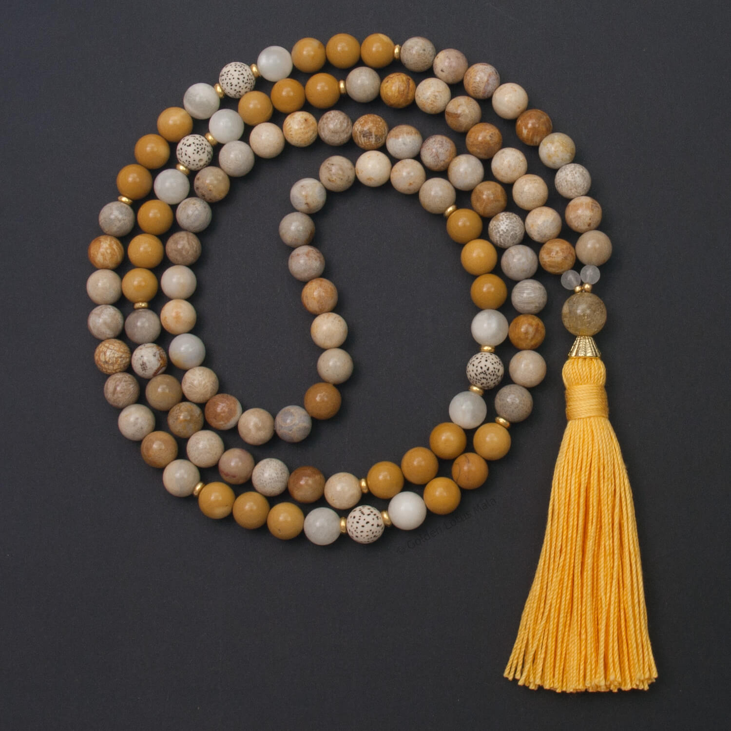 Surya Mala - Yellow Jasper & Moonstone