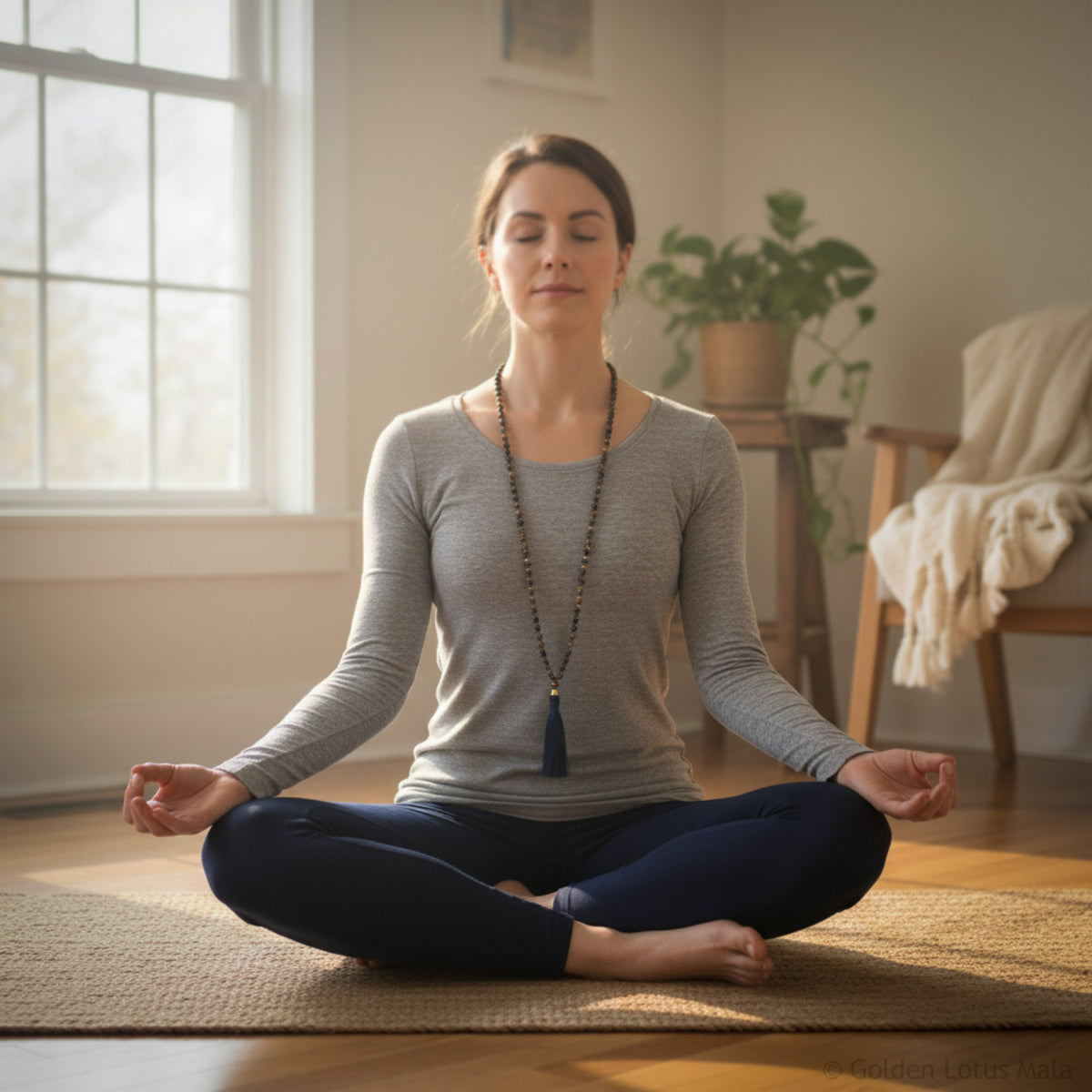 I Am Confident Mala - Tigers Eye