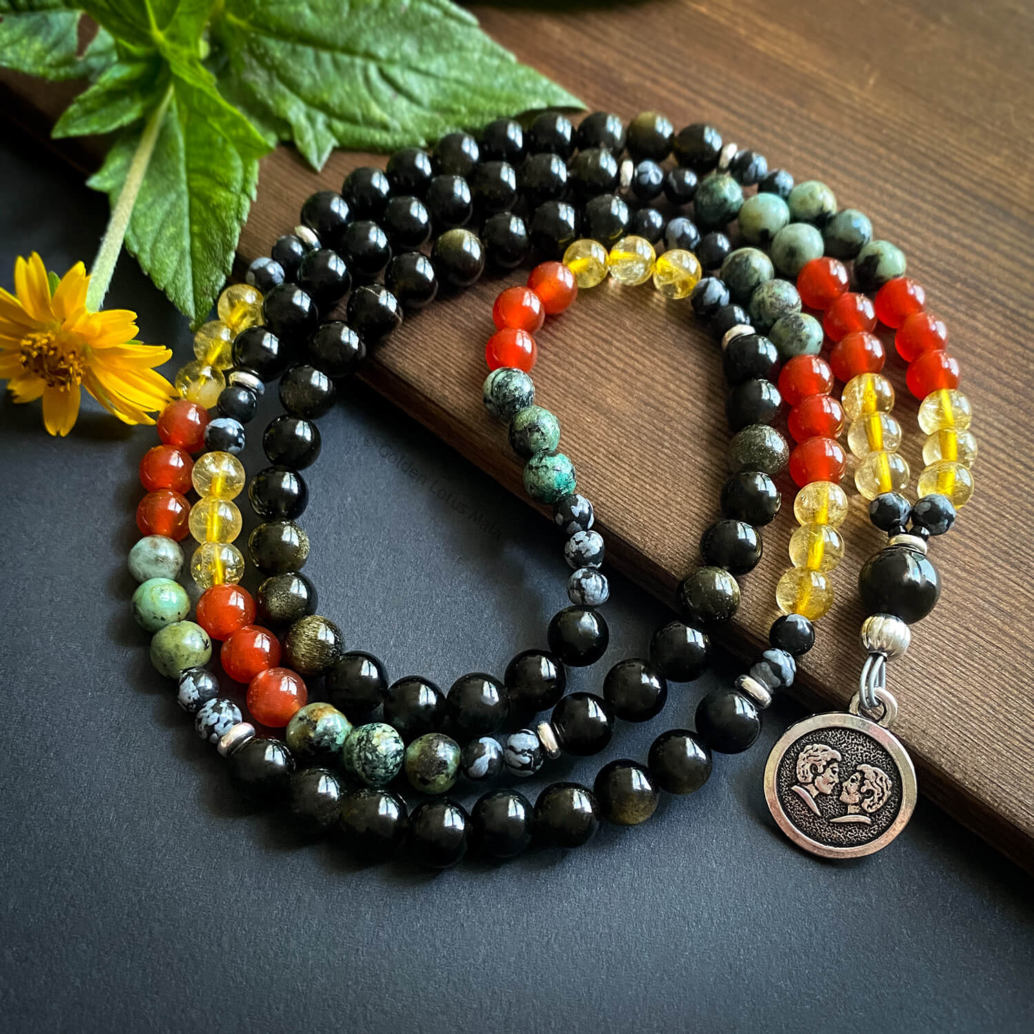 Gemini Necklace by Golden Lotus Mala