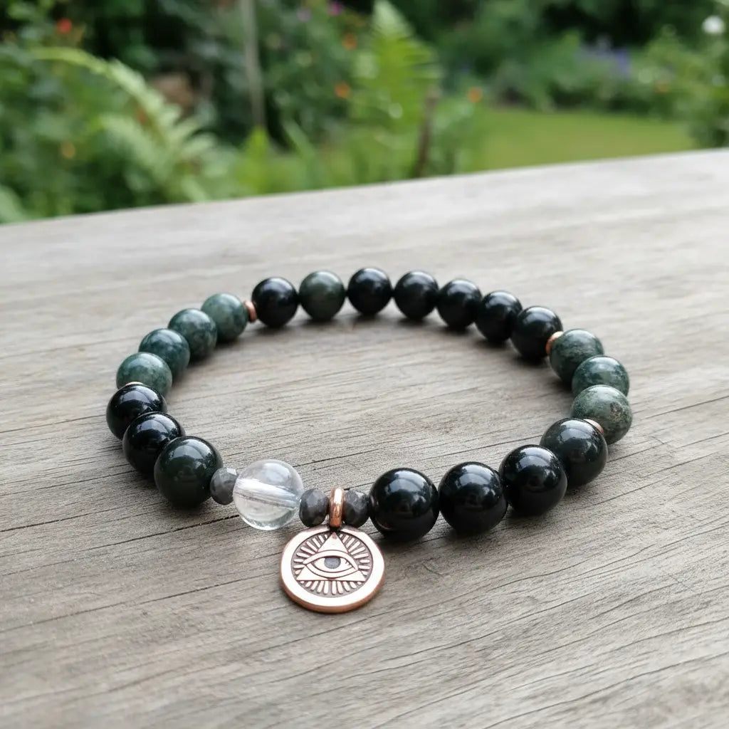 Providence Bracelet - Obsidian, Jasper, Quartz