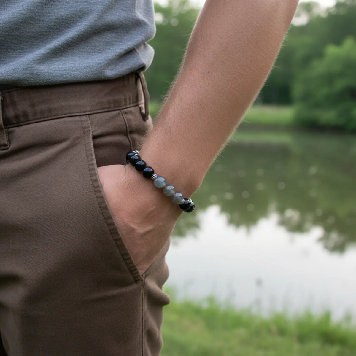I Release Bracelet - Tourmaline, Labradorite