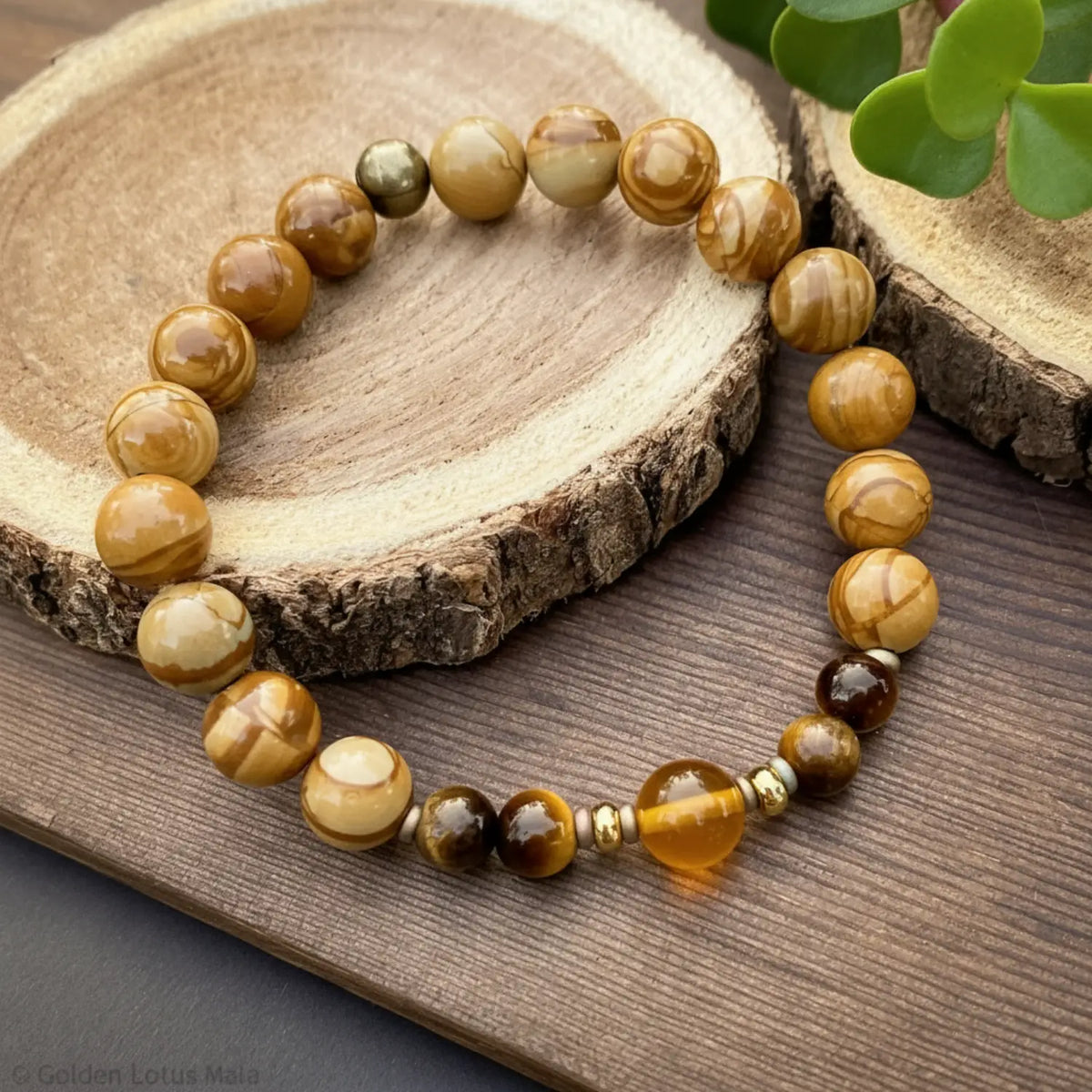 Earth’s Flame Bracelet - Baltic Amber, Jasper, Tiger Eye