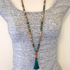 Faith Over Fear Christian Mala - Sandalwood | Golden Lotus Mala