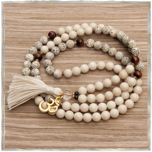 Om Shanti Necklace | Golden Lotus Mala