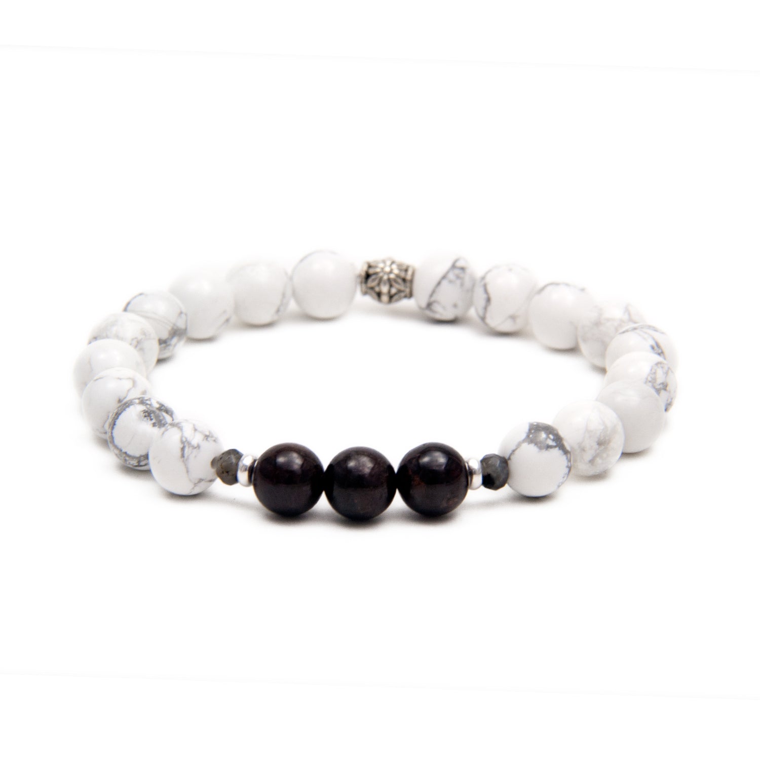 Garnet Howlite Mala Bracelet