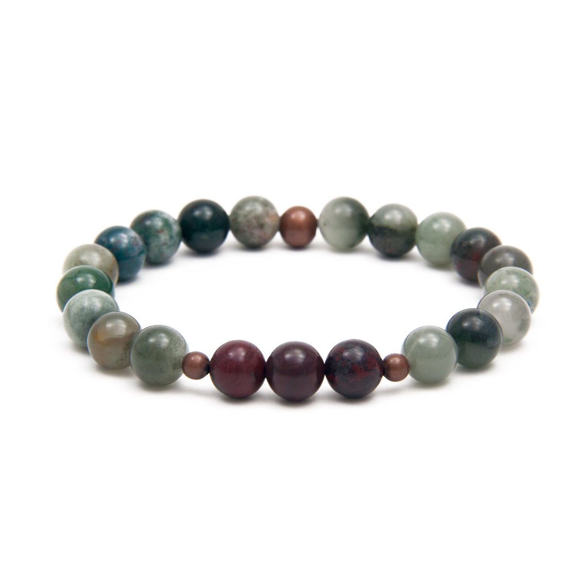 Bloodstone &amp; Jasper Mala Bracelet