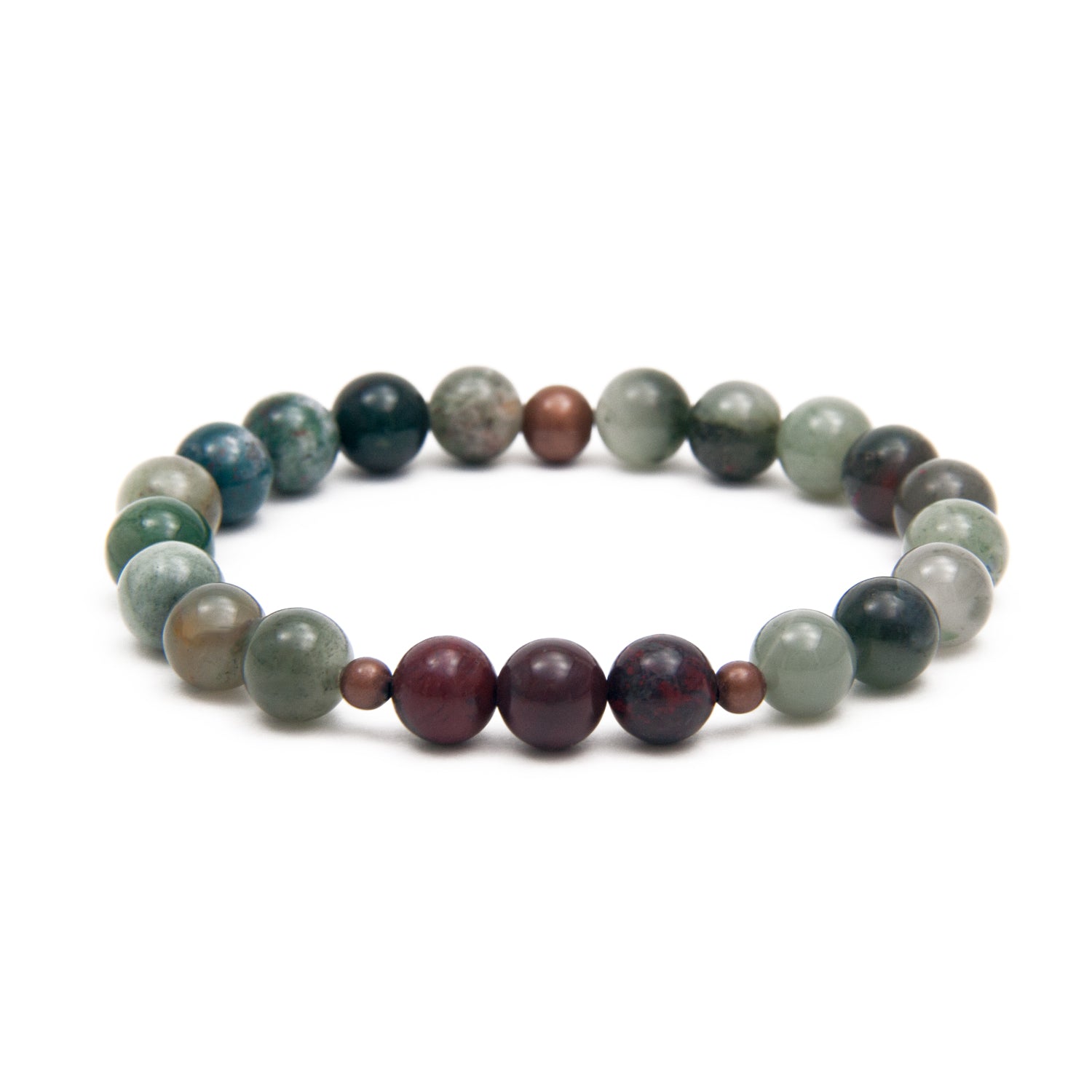 Bloodstone & Jasper Mala Bracelet