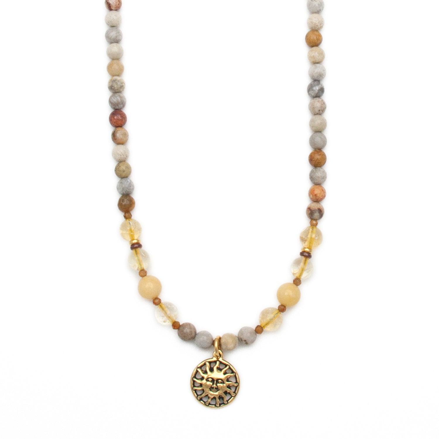 Sun Necklace - Citrine & Jasper