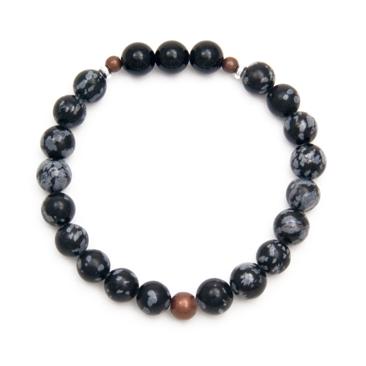Snowflake Obsidian &amp;  Onyx Bracelet