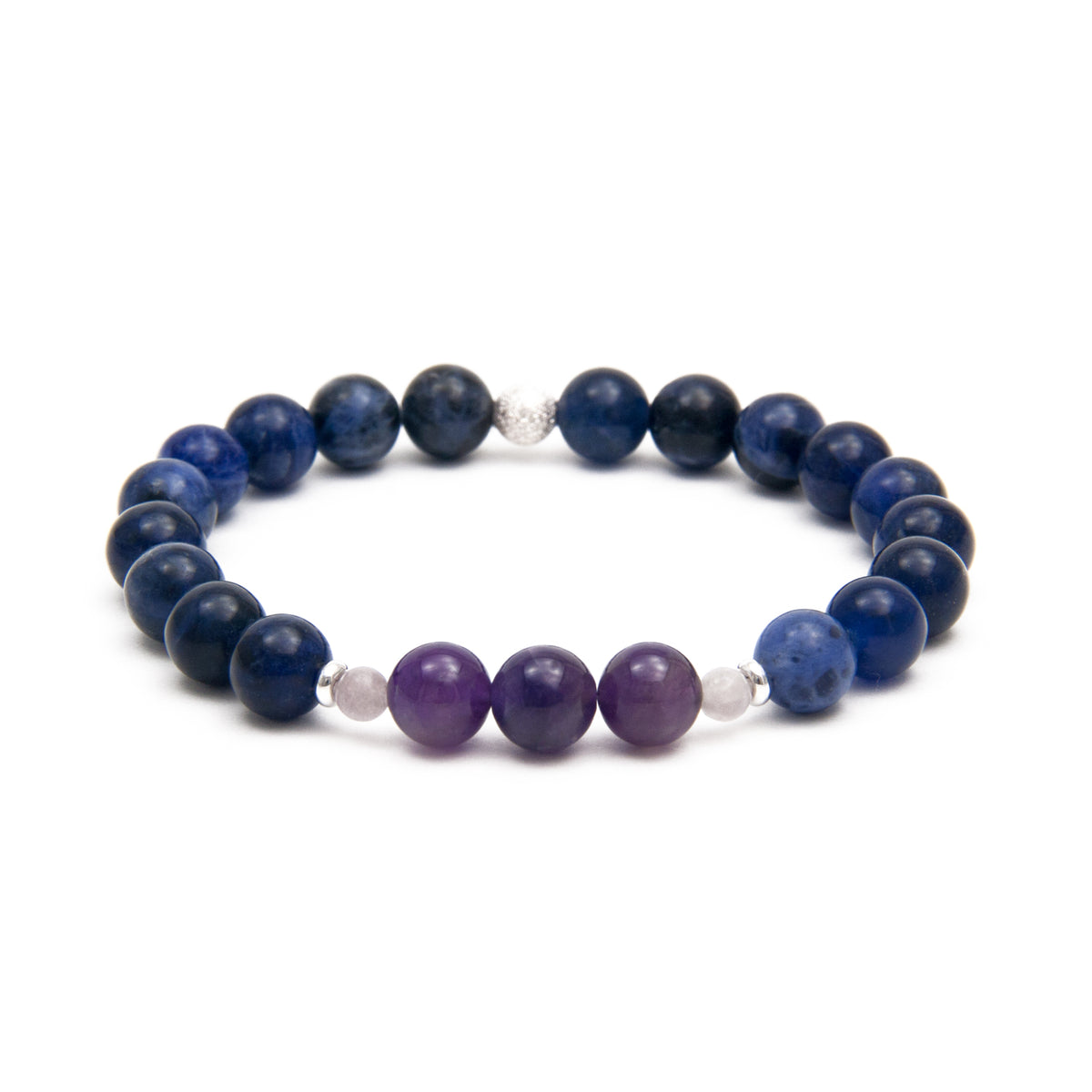 Blue Sodalite &amp; Purple Amethyst Bracelet