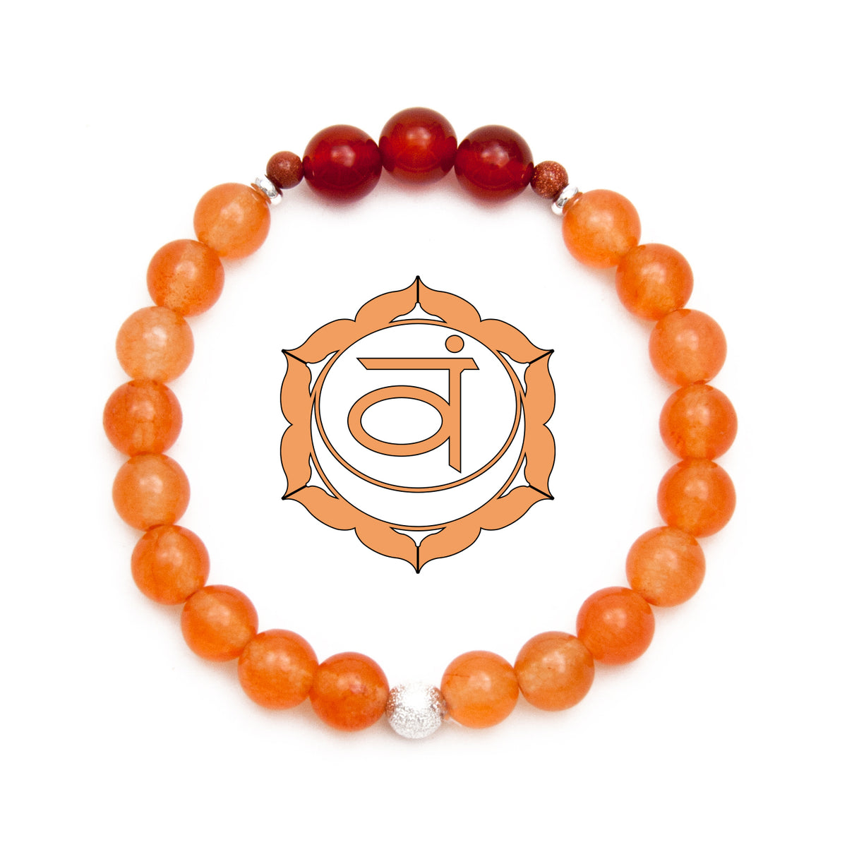 Sacral Chakra Gemstone Bracelet by Golden Lotus Mala
