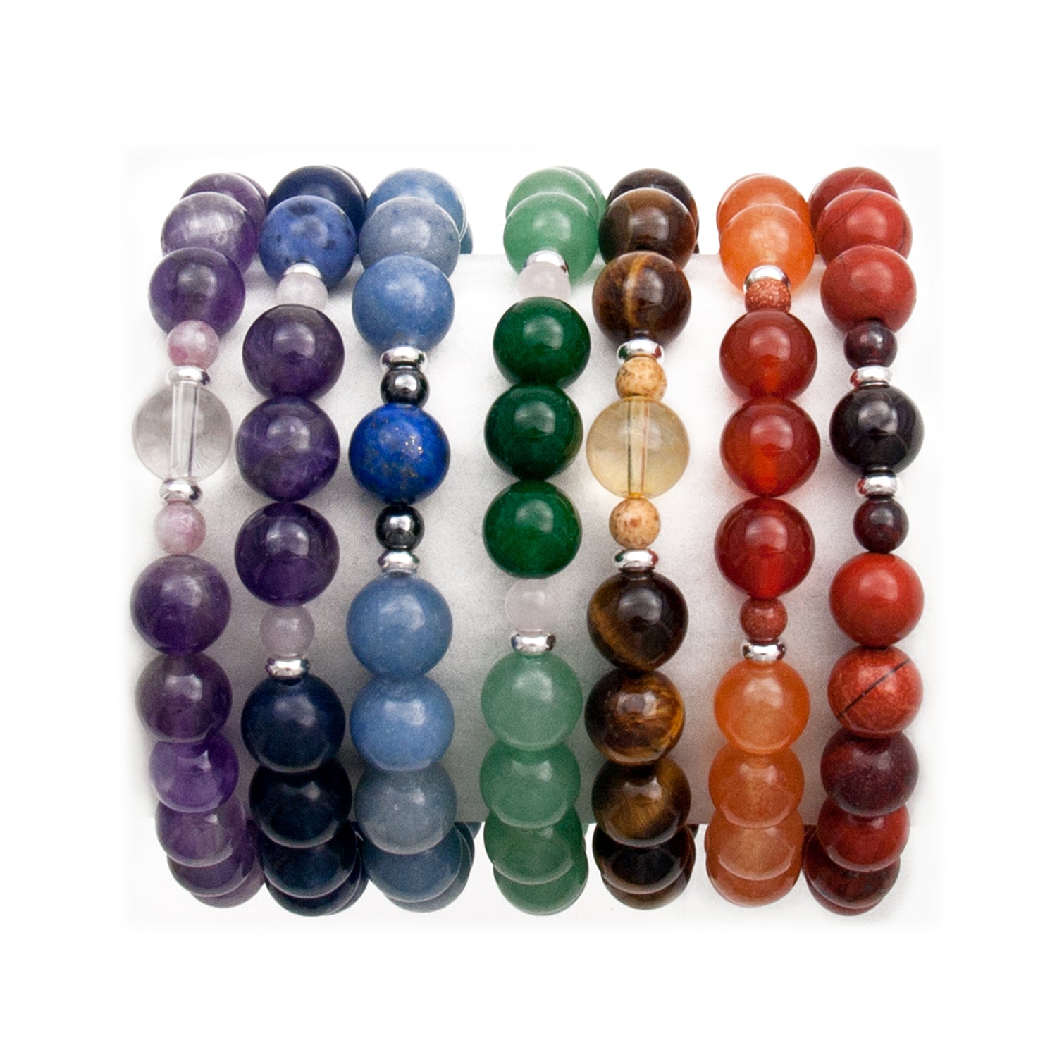 Chakra Healing Set of 7 Gemstone Bracelets