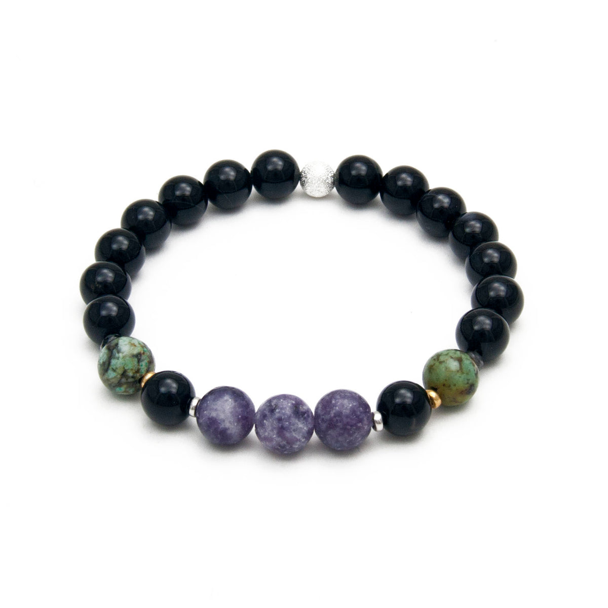 Quiet Mind Bracelet - Lepidolite &amp; Onyx