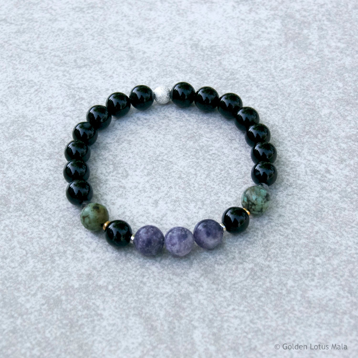 Quiet Mind Bracelet - Lepidolite & Onyx