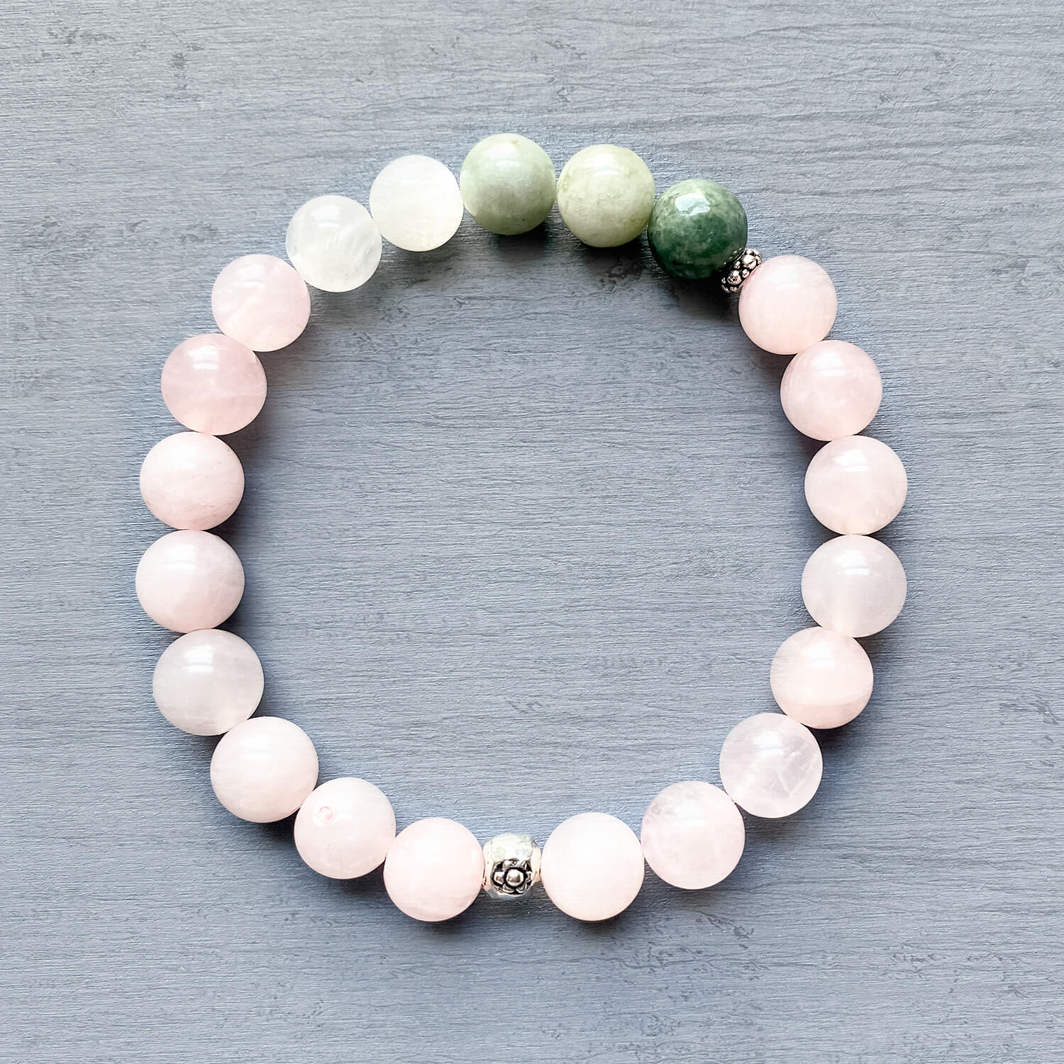Inner Peace Bracelet - Rose Quartz, Jade, Selenite
