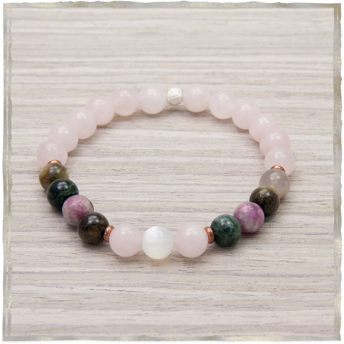 Love Bracelet Rose Quartz &amp; Tourmaline