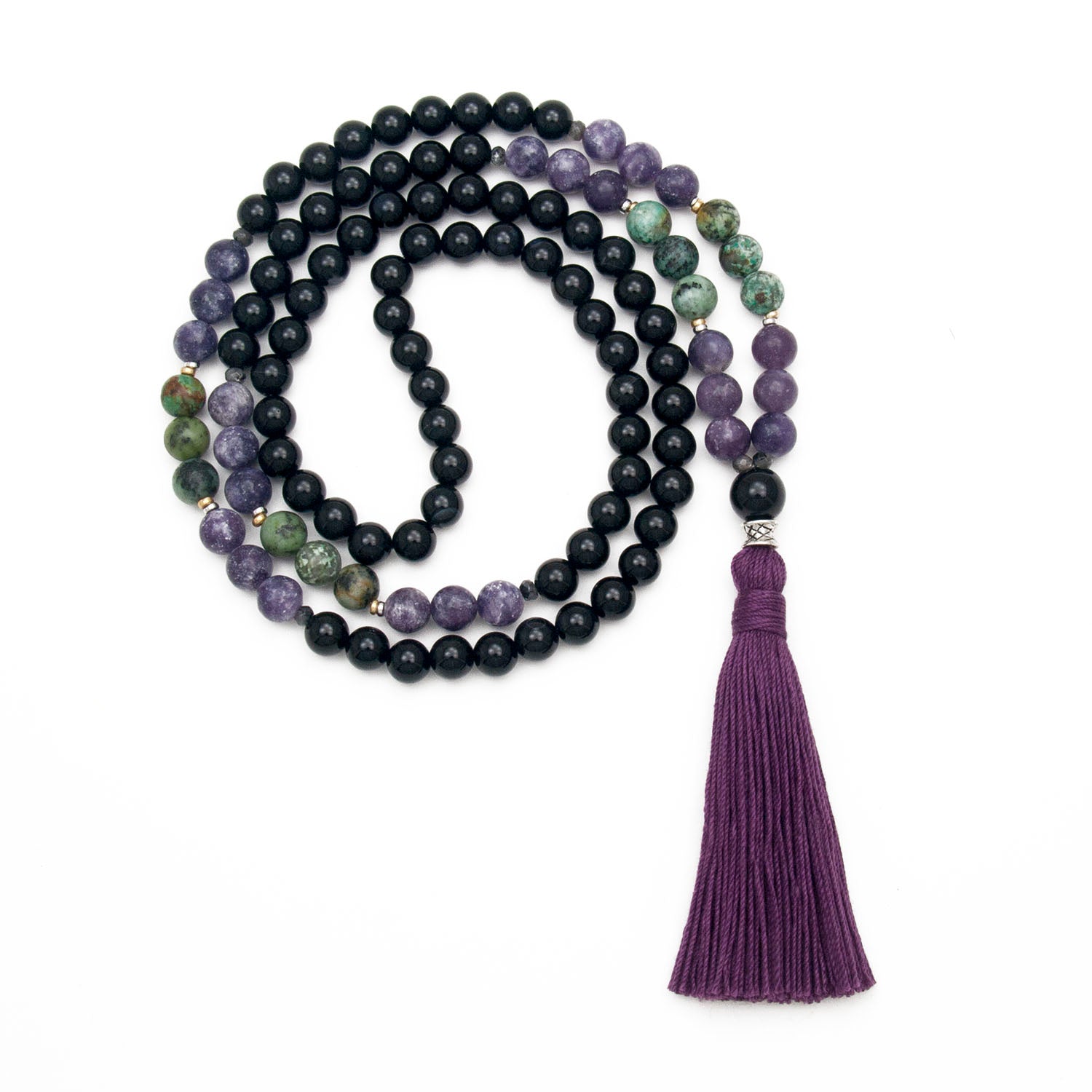 Sacred Serenity Mala - Lepidolite & Onyx