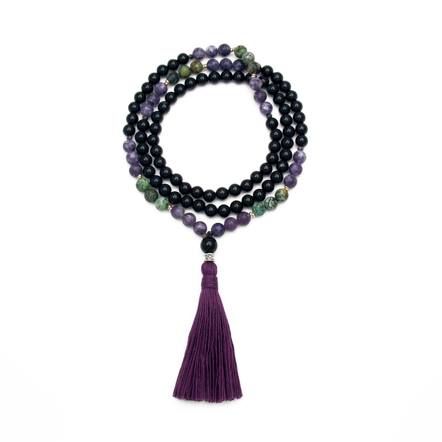 Sacred Serenity Mala - Lepidolite & Onyx