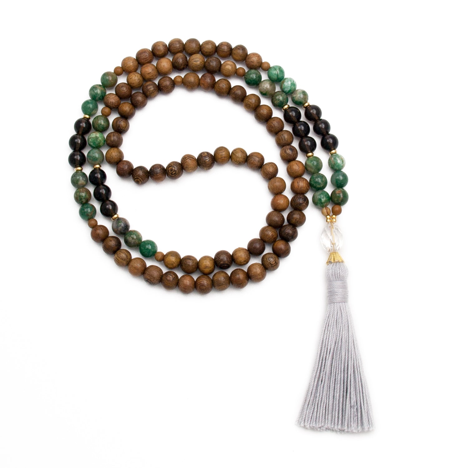 Libra Mala with Jade and Smoky Quartz