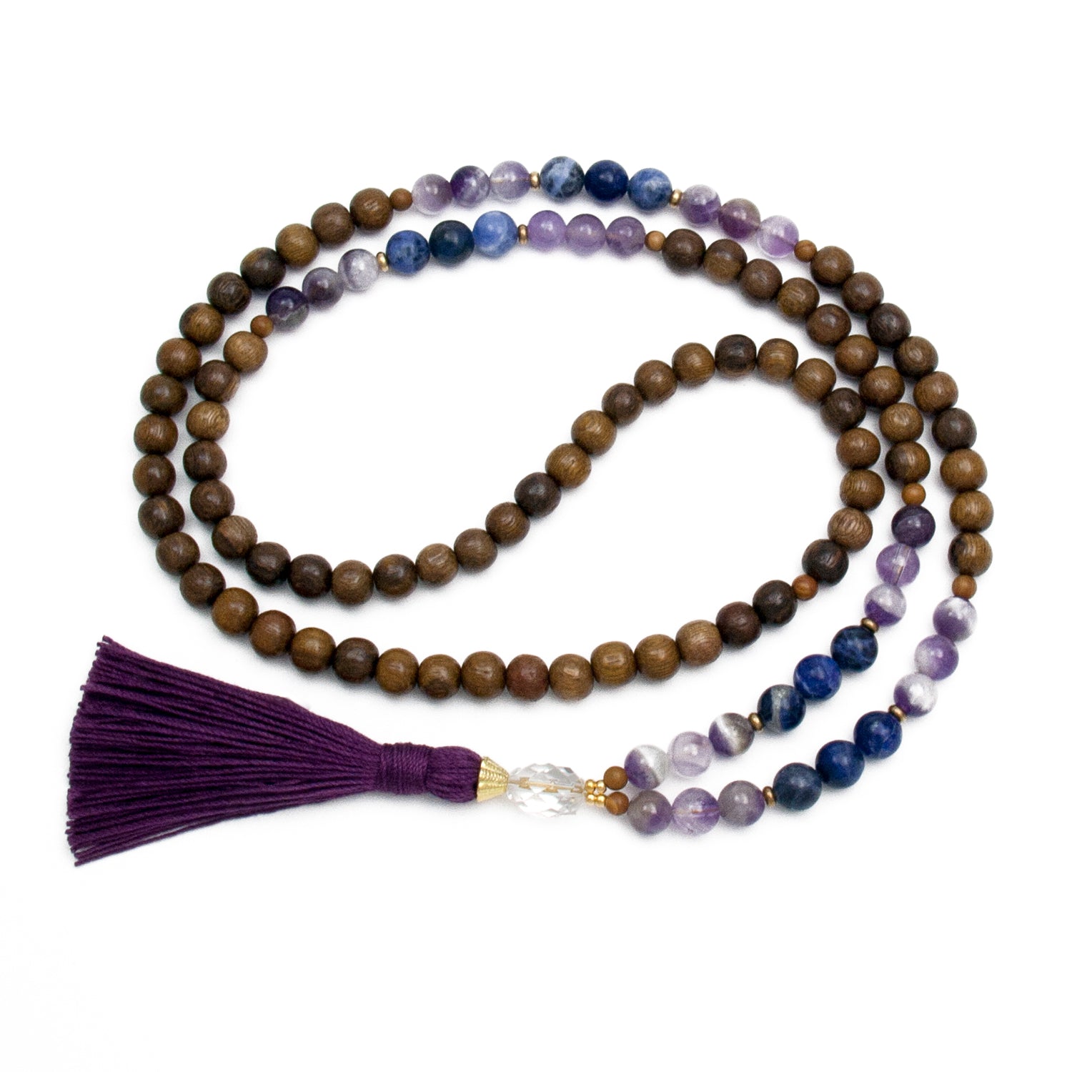 Sagittarius Mala – Sodalite and Amethyst