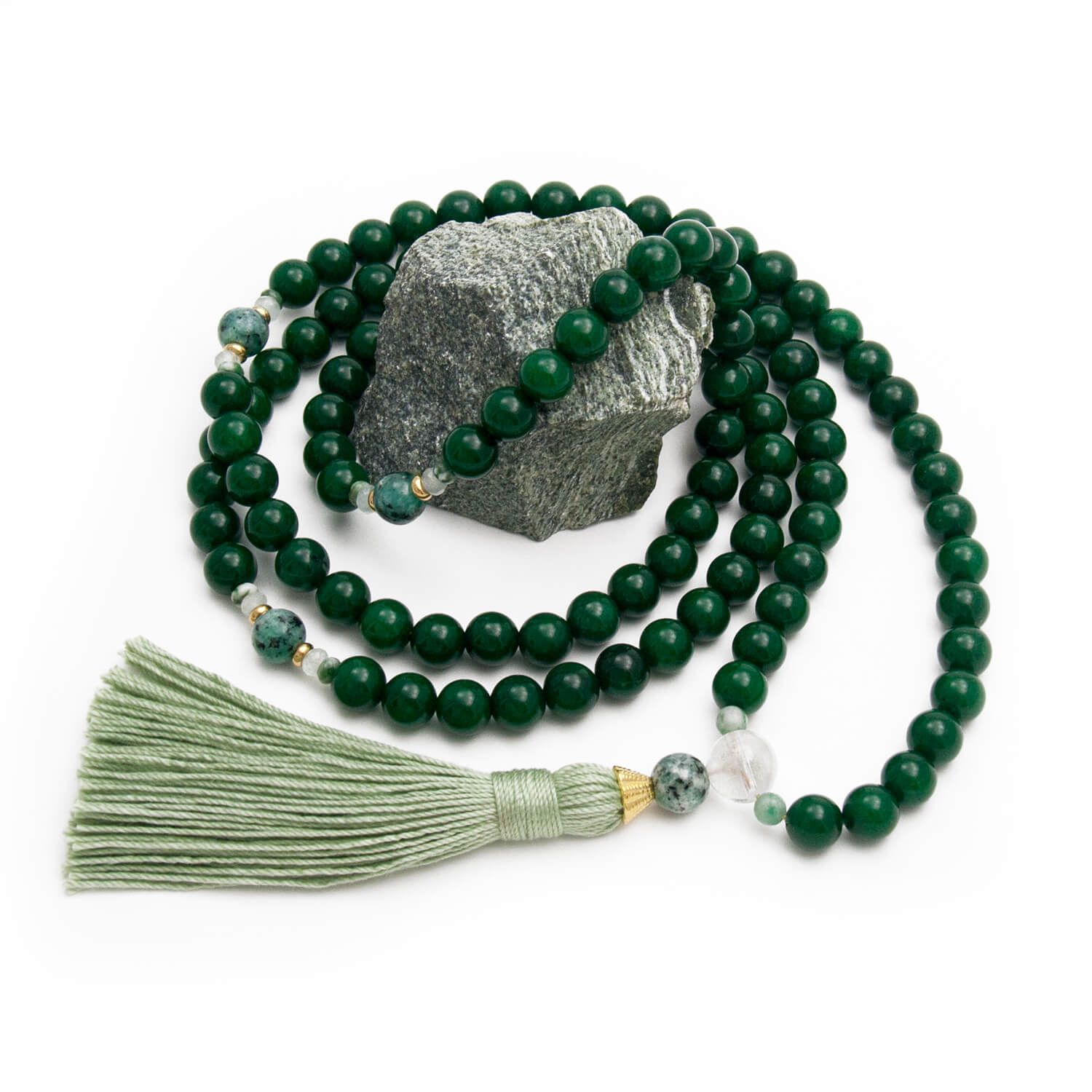 Good Fortune Mala Prayer Beads - Jade
