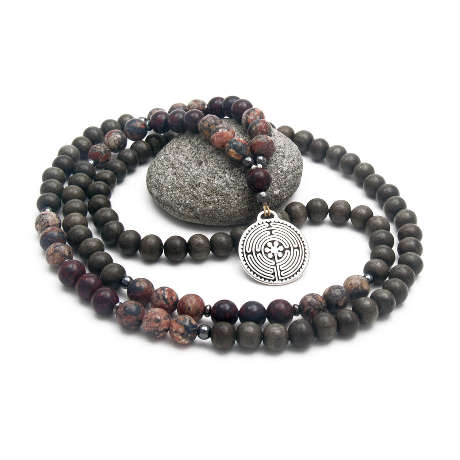 Path of Life Mala - Labyrinth Necklace | Golden Lotus Mala