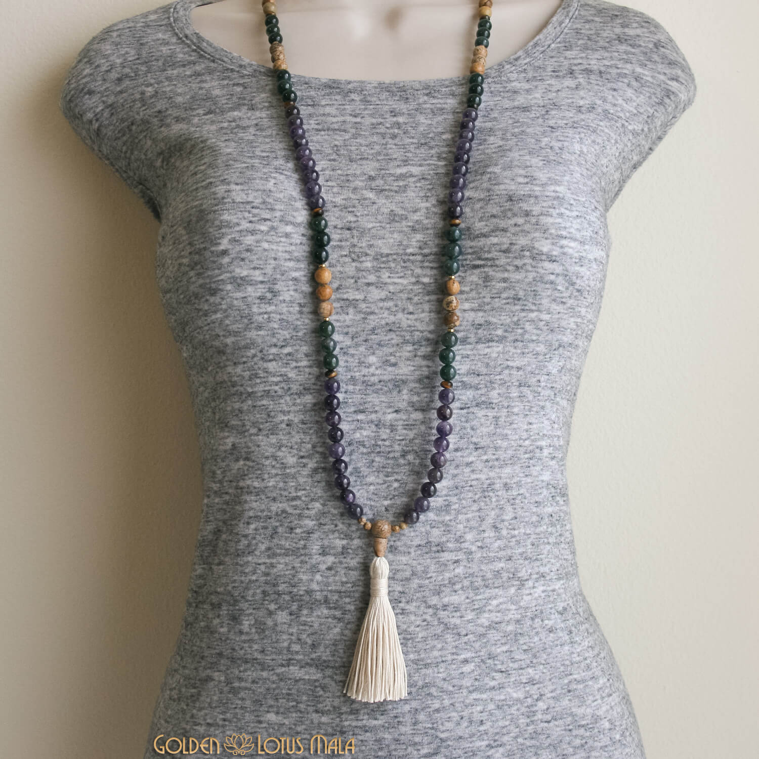 Nature's Grace Mala - Jasper & Amethyst