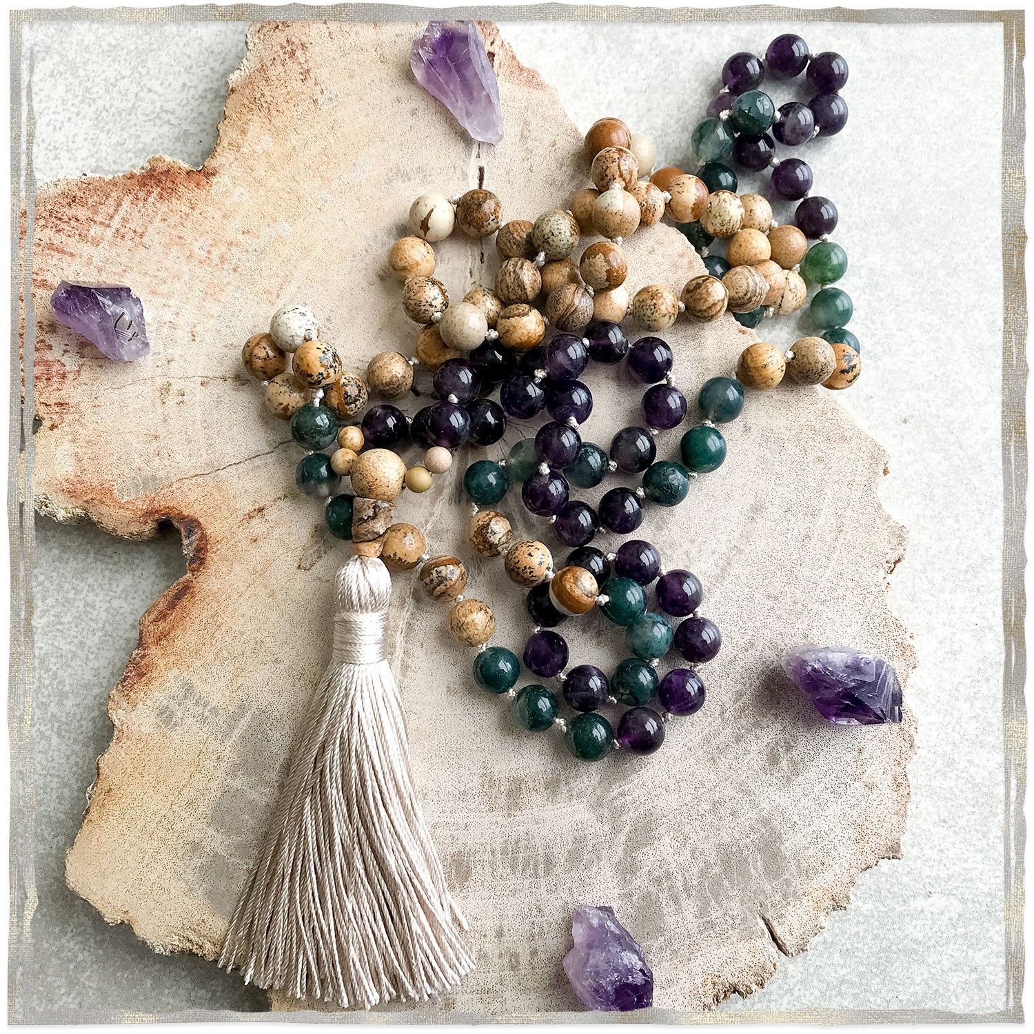 Nature's Grace Mala - Jasper & Amethyst