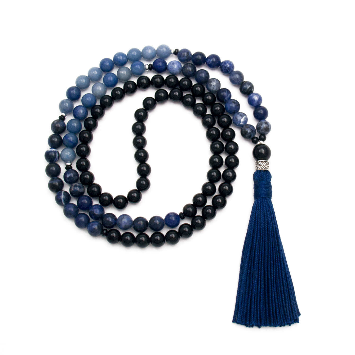 Confidence Mala 108 Necklace - Sodalite & Aventurine | Golden Lotus Mala