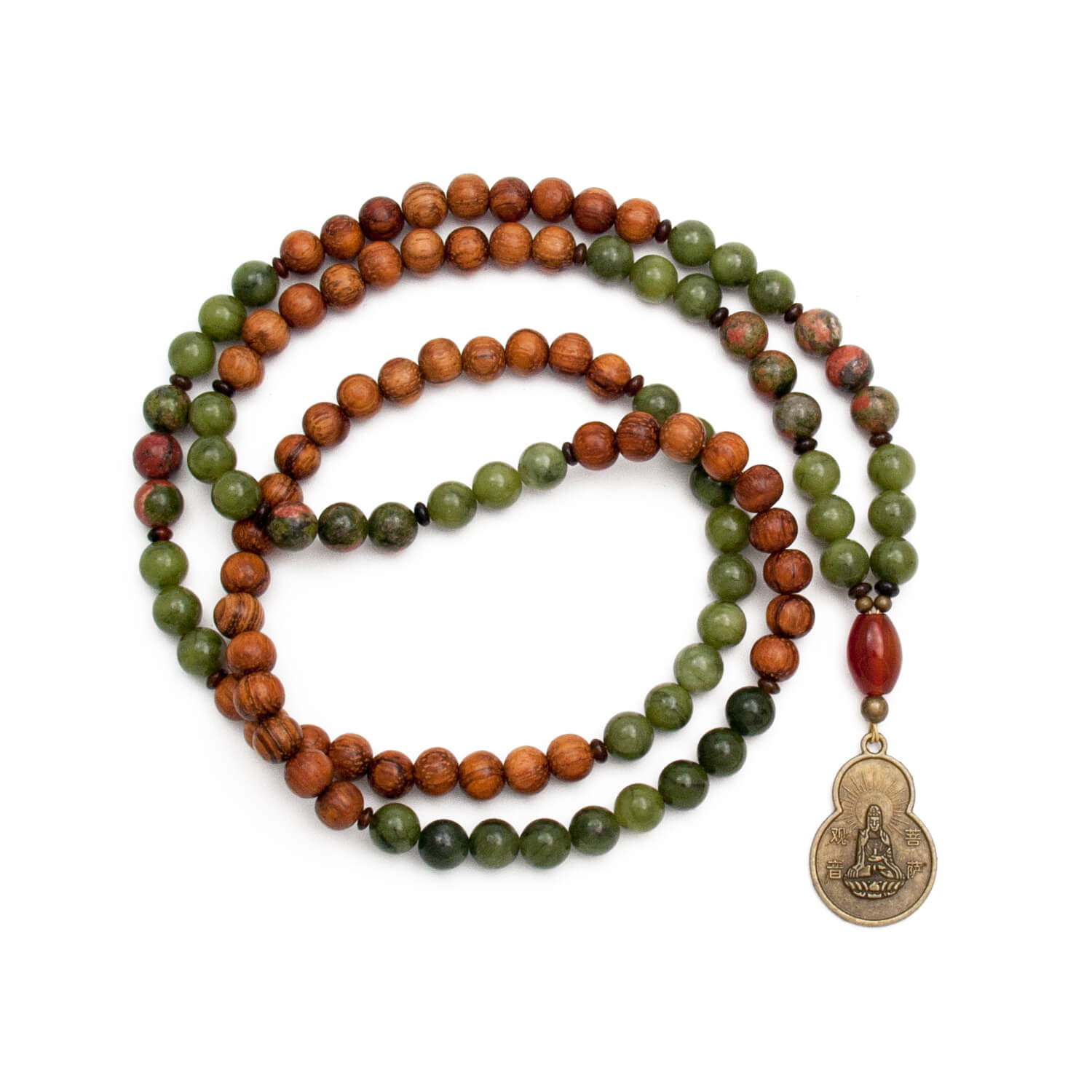 Open Heart Mala - Guan Yin Necklace | Golden Lotus Mala