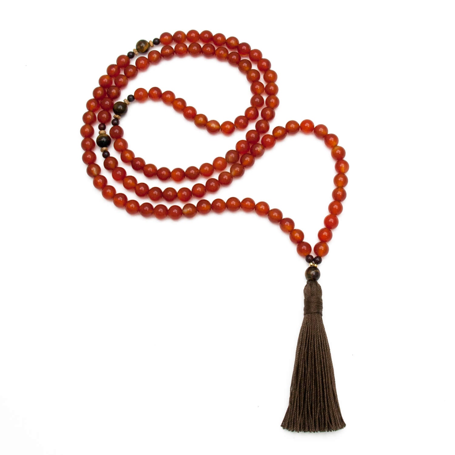 Carnelian 108 Necklace | Golden Lotus Mala