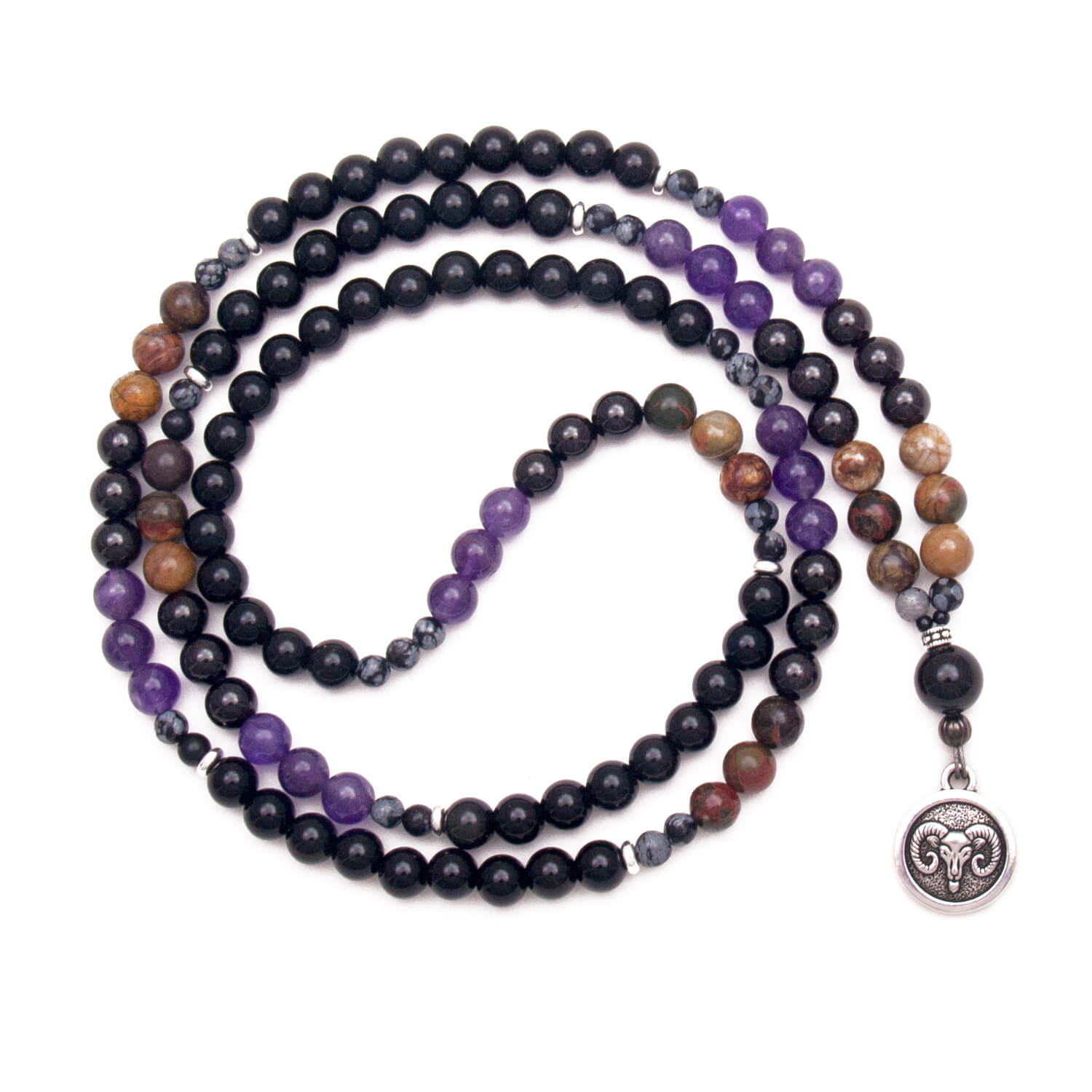 Aries Mala - Garnet, Amethyst, Jasper