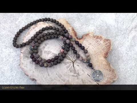 Path of Life Mala - Labyrinth Necklace | Golden Lotus Mala